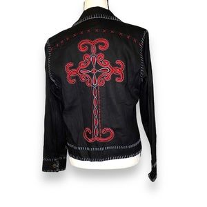 Button up cotton embroidered jacket, size M-L